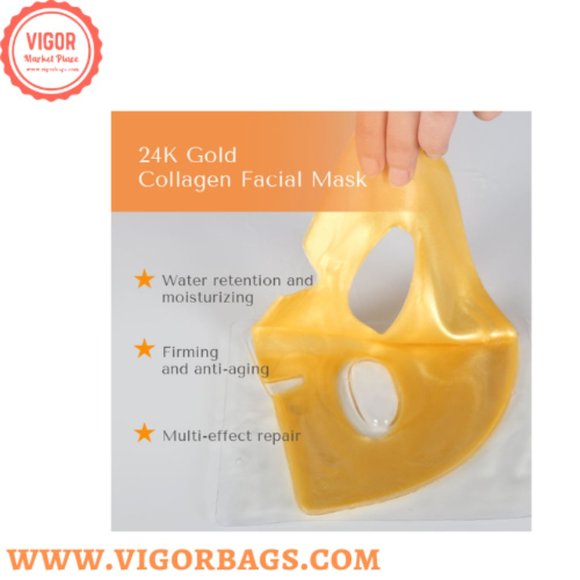 Gold 24k collagen neck mask & Hydra Face lift Gold Aloe Extract Collagen Facial - Picture 3 of 9